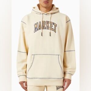 Nwot Market Triple Stitch Pullover Erkek Krem Hoodie Medium